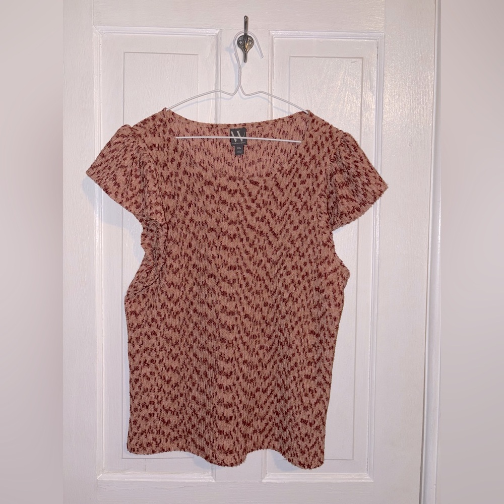 🥳3 for $20🥳 Worthington Pink and Brown Patterned Top